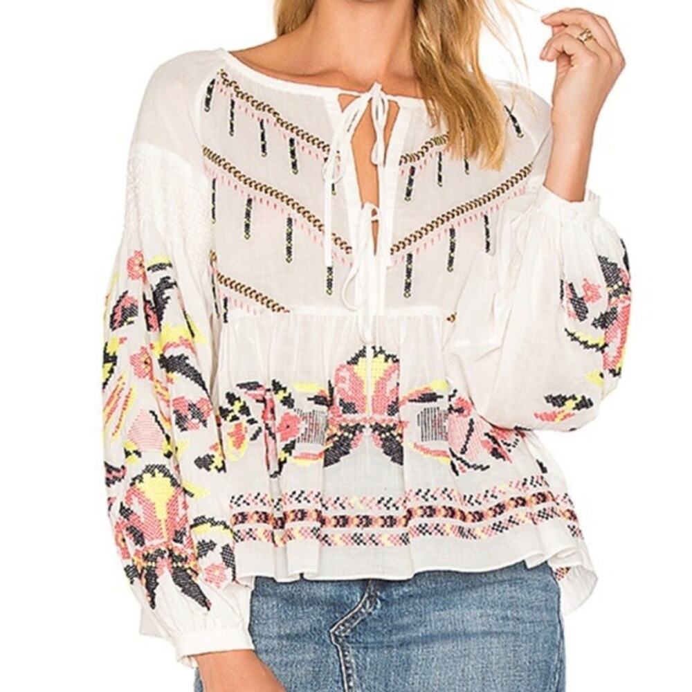 TANYA TAYLOR Clemence Cross Stitch Top Size 4